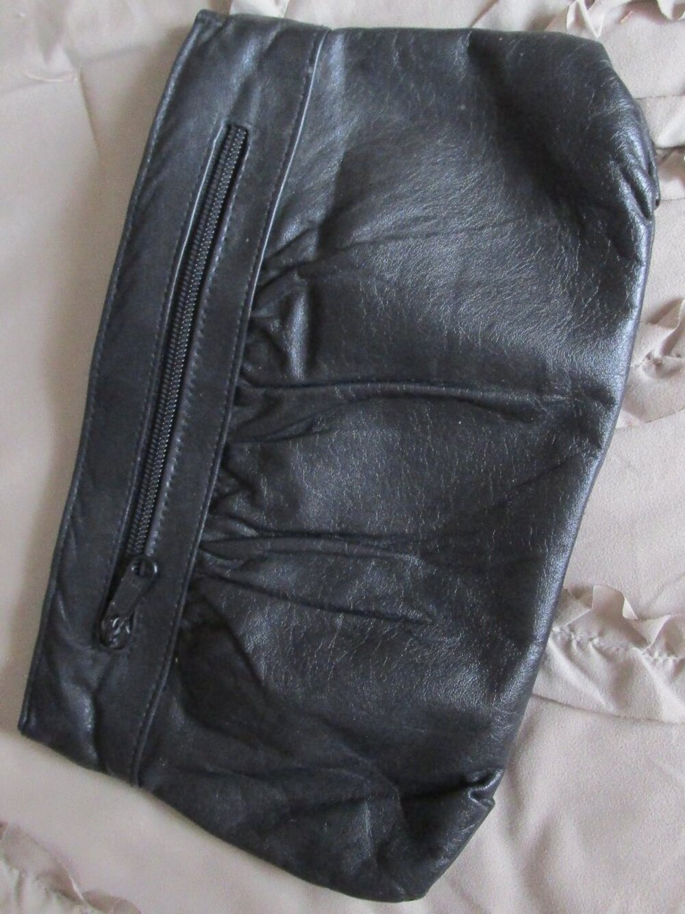 leather clutch purse makeup bag